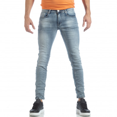 Ανδρικό γαλάζιο Washed Slim Jeans τζιν it040219-13 3