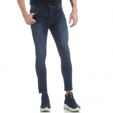 Ανδρικό μπλε κλασικό τζιν Skinny Jeans it040219-8 2