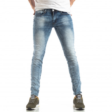 Ανδρικό γαλάζιο τζιν Washed Slim Jeans it210319-14 2