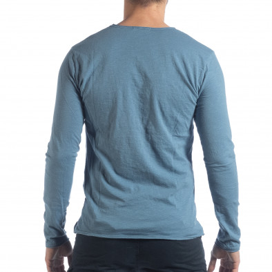 Ανδρική γαλάζια μπλούζα V-neck it040219-85 3