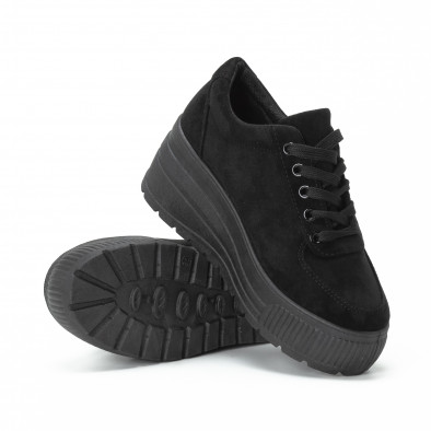 Γυναικεία μαύρα All black sneakers με πλατφόρμα it021018-2 4