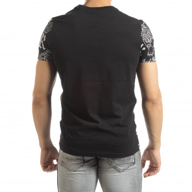 Ανδρική μαύρη κοντομάνικη μπλούζα με σύμβολα it150419-72 3