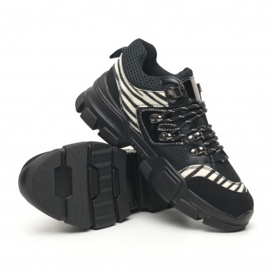Γυναικεία αθλητικά παπουτσια τύπου Hiker σε μαύρο και ζέβρα KP9580 it281019-28 5