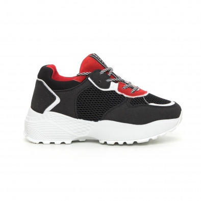 Γυναικεία αθλητικά παπούτσια σε κόκκινο και μαύρο ελαφρύ μοντέλο it130819-61 2
