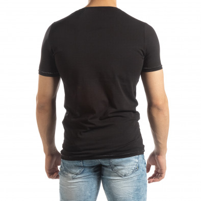 Ανδρική μαύρη κοντομάνικη μπλούζα με πριντ it150419-77 3