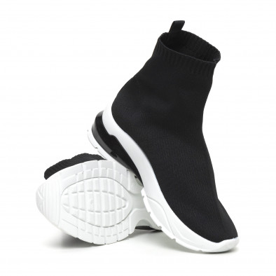 Γυναικεία μαύρα αθλητικά παπούτσια τύπου κάλτσα it260919-53 4