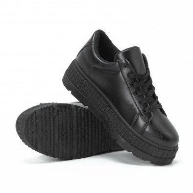 Γυναικεία μαύρα Basic All black sneakers με πλατφόρμα it150818-47 4