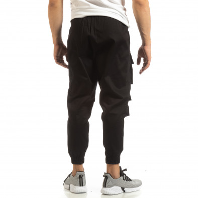Cropped ανδρικό μαύρο παντελόνι με τσέπες it090519-20 3