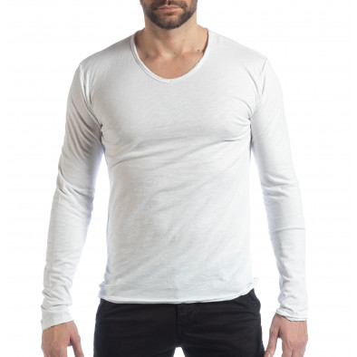 Ανδρική λευκή μπλούζα V-neck it040219-89 2