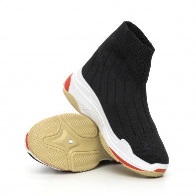 Γυναικεία μαύρα πλεκτά αθλητικά παπούτσια Slip-on it130819-47 4