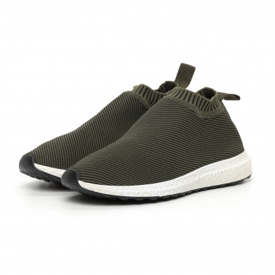 Ανδρικά slip-on πράσινα αθλητικά παπούτσια κάλτσα it130819-3 3
