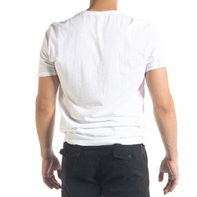 Ανδρική λευκή κοντομάνικη μπλούζα Ficko it240420-6 3