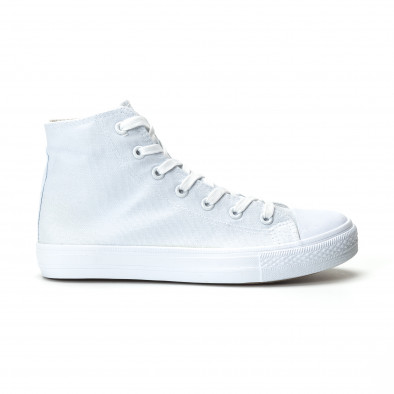 Ανδρικά λευκά ψηλά sneakers κλασικό μοντέλο it250119-3 2