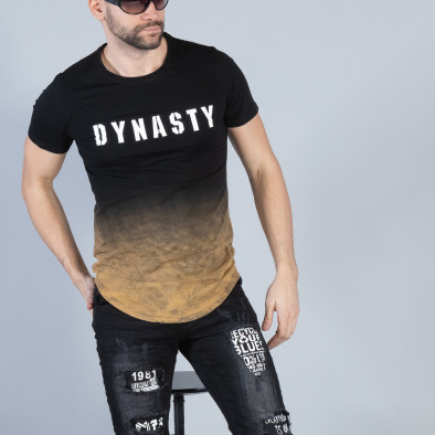 Ανδρική μαύρη κοντομάνικη μπλούζα Dynasty it040219-120 2
