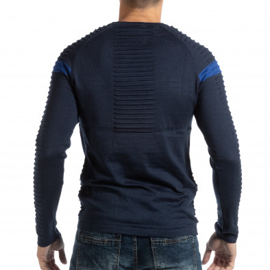 Ανδρικό μπλε πουλόβερ με γαλάζια λεπτομέρεια  it261018-101 3
