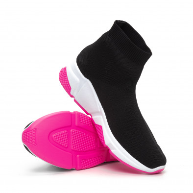 Γυναικεία μαύρα αθλητικά παπούτσια καλτσάκι με Chunky σόλα it240419-57 4