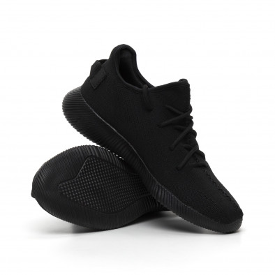 Ανδρικά διχτυωτά μαύρα αθλητικά παπούτσια ελαφρύ μοντέλο it260919-21 4