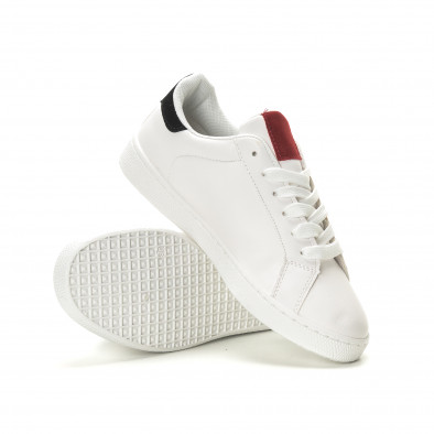 Γυναικεία λευκά sneakers με λεοπάρ λεπτομέρεια it190219-15 4