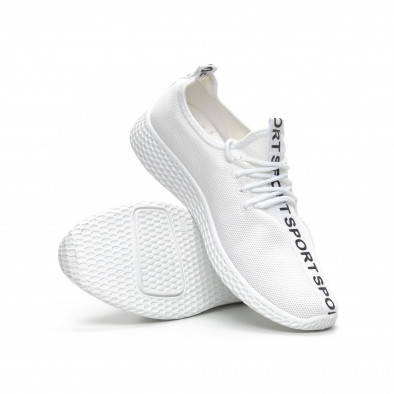 Ανδρικά λευκά υφασμάτινα αθλητικά παπούτσια  it240419-3 4