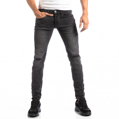Ανδρικό γκρι τζιν Slim Jeans με ξεθωριασμένο εφέ it250918-14 3
