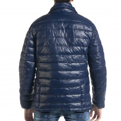 Ανδρικό μπλέ χειμωνιάτικο μπουφάν τύπου blazer it091219-16 4