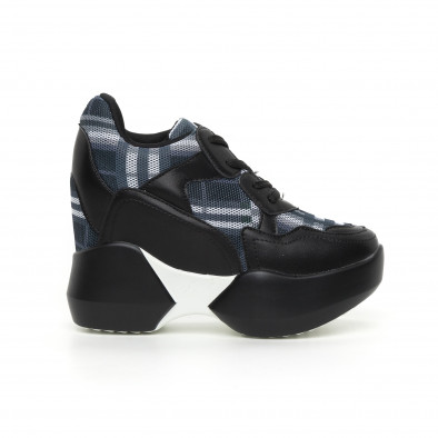 Γυναικεία καρέ αθλητικά παπούτσια με κρυφή πλατφόρμα it130819-35 2