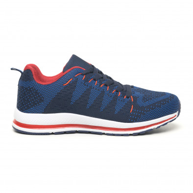 Ανδρικά υφασμάτινα αθλητικά παπούτσια σε μπλε και κόκκινο it251019-6 2