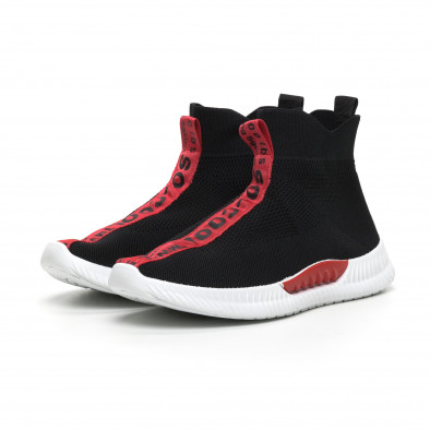 Ανδρικά αθλητικά παπούτσια κάλτσα με κόκκινη επιγραφή it260919-3 4