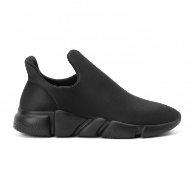 Ανδρικά μαύρα slip-on αθλητικά παπούτσια All black από νεοπρέν it140918-15 2