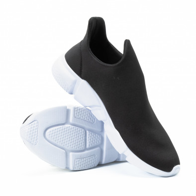 Ανδρικά μαύρα slip-on αθλητικά παπούτσια από νεοπρέν it140918-14 4