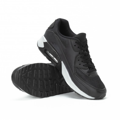 Ανδρικά μαύρα αθλητικά παπούτσια με σόλες αέρα it150818-15 4