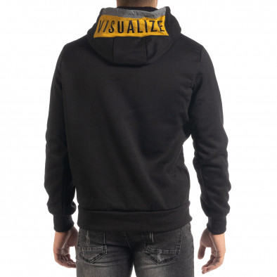 Ανδρικό φούτερ hoodie με κίτρινη λεπτομέρεια it041019-50 4