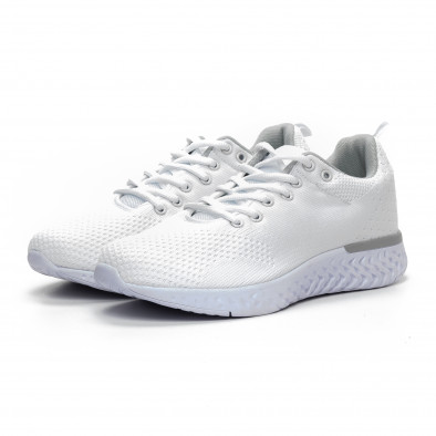 Ανδρικά λευκά πλεκτά αθλητικά παπούτσια  it240419-13 3