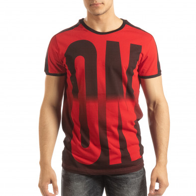 Ανδρική κόκκινη κοντομάνικη μπλούζα ON/OFF it150419-51 2
