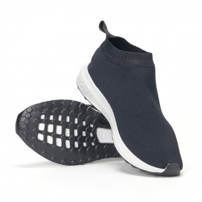 Ανδρικά slip-on μαύρα αθλητικά παπούτσια κάλτσα it130819-1 4