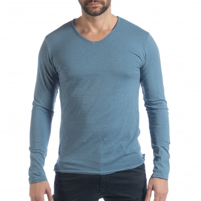 Ανδρική γαλάζια μπλούζα V-neck it040219-85 2
