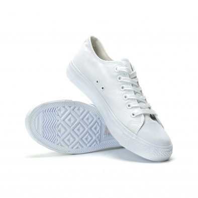 Ανδρικά λευκά sneakers κλασικό μοντέλο it250119-11 4