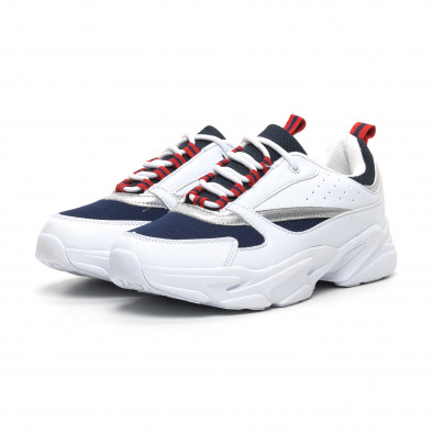 Ανδρικά λευκά-μπλε αθλητικά παπούτσια ελαφρύ μοντέλο it260919-8 3