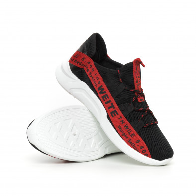 Ανδρικά αθλητικά παπούτσια με κόκκινη επιγραφή it130819-22 4