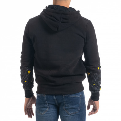 Ανδρικό μαύρο φούτερ hoodie με πριντ it071119-64 4