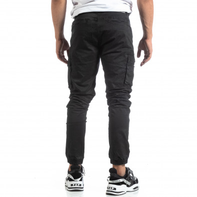 Ανδρικό μαύρο παντελόνι σε ροκ στυλ με Cargo τσέπες it170819-6 4