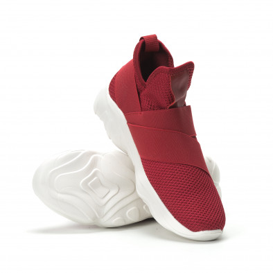 Slip- on ανδρικά κόκκινα αθλητικά παπούτσια με λάστιχα it250119-9 4