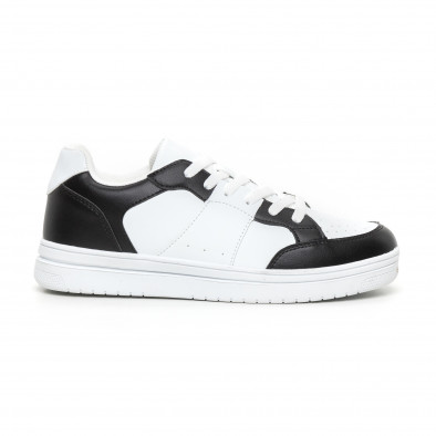 Ανδρικά skate sneakers σε λευκό και μαύρο it130819-7 2
