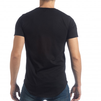 Ανδρική μαύρη κοντομάνικη μπλούζα με απλικέ it040219-119 3
