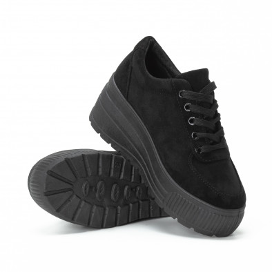 Γυναικεία μαύρα All black sneakers με πλατφόρμα it150818-53 4