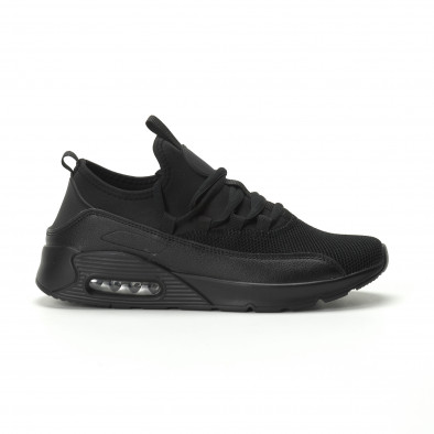 Ανδρικά μαύρα αθλητικά παπούτσια Air ελαφρύ μοντέλο it250119-29 2