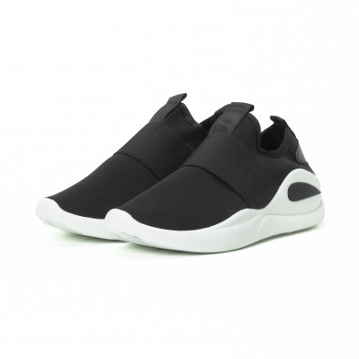 Ανδρικά μαύρα αθλητικά παπούτσια από νεοπρέν με λάστιχο it150818-11 3