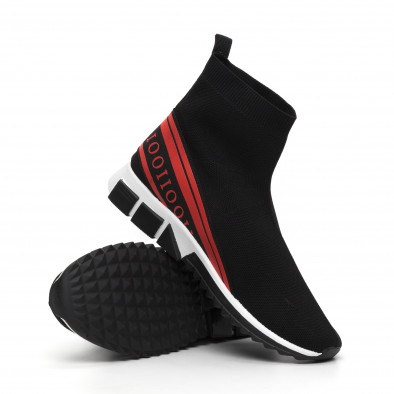 Ανδρικά αθλητικά παπούτσια τύπου κάλτσα με κόκκινη ρίγα it260919-12 5