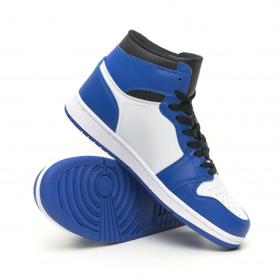 Ανδρικά ψηλά μπλε-λευκά sneakers  it251019-21 5