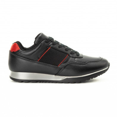 Ανδρικά μαύρα αθλητικά παπούτσια κλασικό μοντέλο it221018-31 2